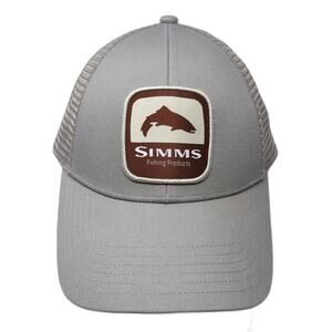Simms Fishing Products Snapback Trucker Hat Gray One Size Adjustable Mesh Back